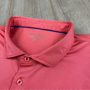 MAELREG Performance Polo Men’s 4XL Golf Striped Red Pink